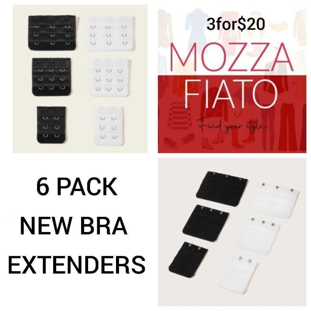 3for$20 NWT 6PACK of bra extenders white black